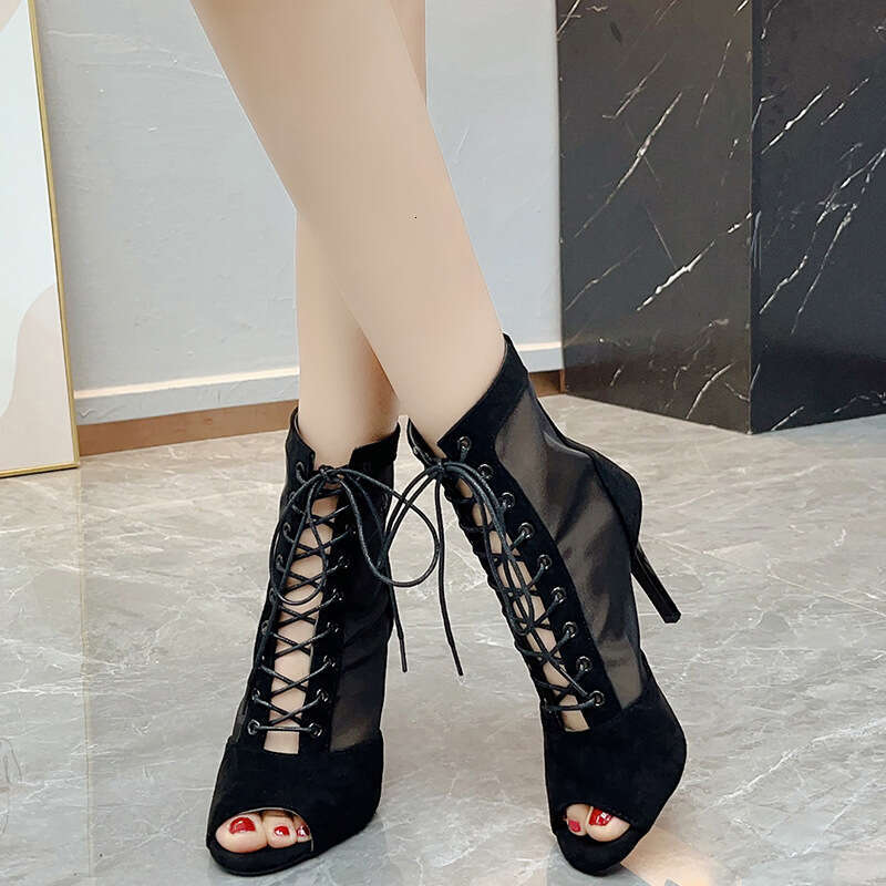 Woman Sandals Fashionable And Sexy Hollowed Out High Heels With Mesh Fishmouth Slim Heels Sandals Boots Breathable Plus Size Women S Shoes