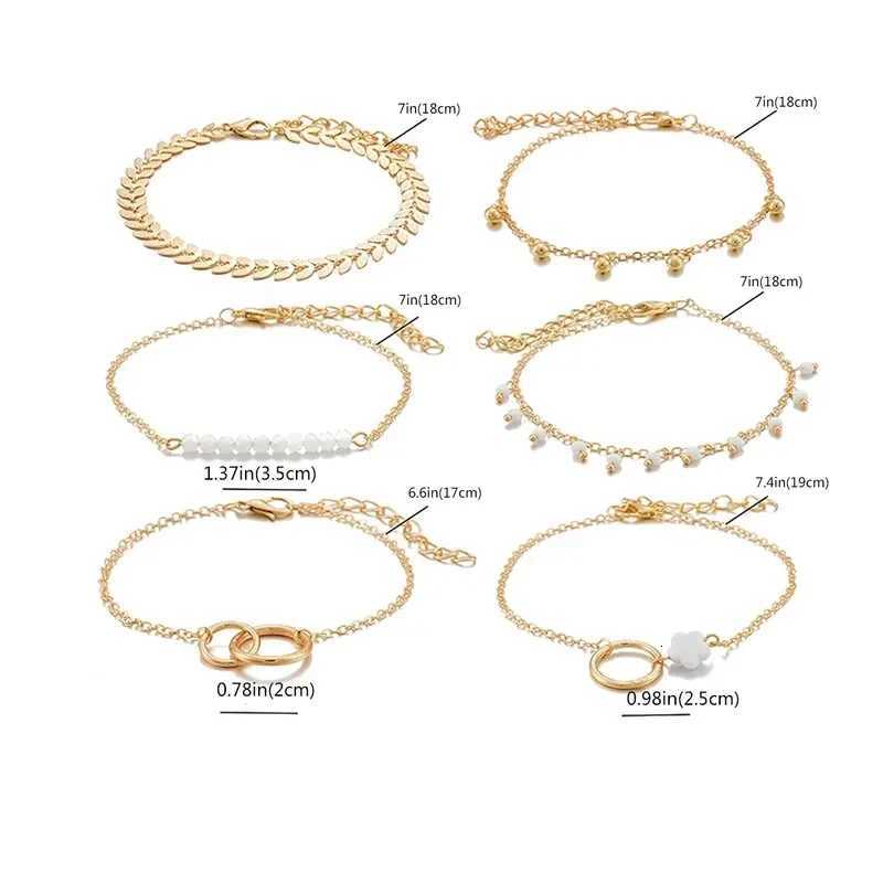 Trendy 6-Piece Stackable Bracelet Set with Adjustable Geometric Tassel Design - Perfect for Everyday Special OccasionsT251110