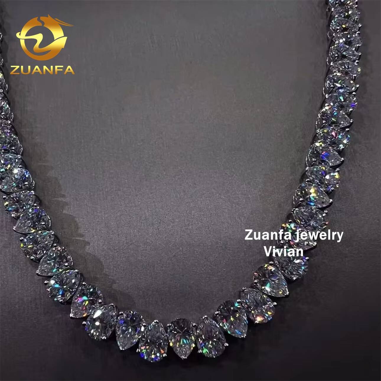 925 Sterling Silver Hip Hop Pass Diamond Tester Fashion GRA Certificated Cross Moissanite Tennis Chain Necklace