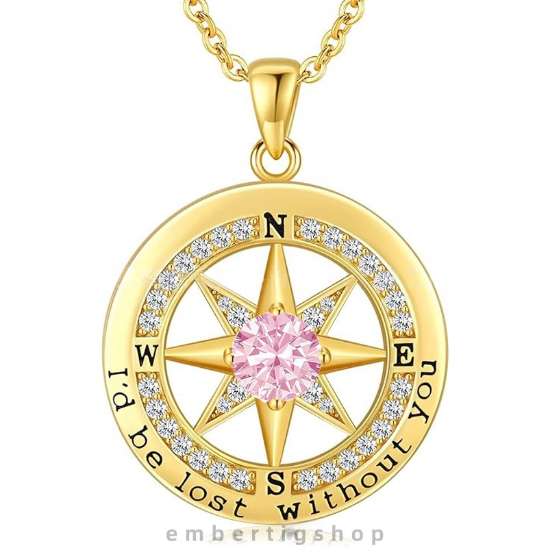 s925 moissanite chain designer necklace designer necklace for woman luxury jewelry chain women s925 sterling silver Compass twelve birthstones necklac