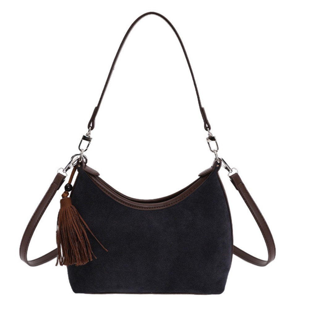 Retro Style Suede Fringe Arm Pit Bag for Women - Large Capacity Shoulder & Cross Body