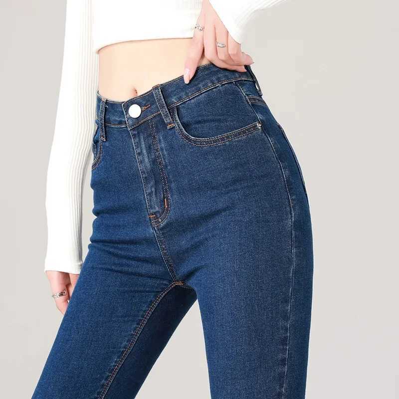 2024 New Womens Jeans Classic Fashion High Waist Stretch Slim Cotton Pants Casual Skinny Jeans Female Pencil Denim Trousers C251110