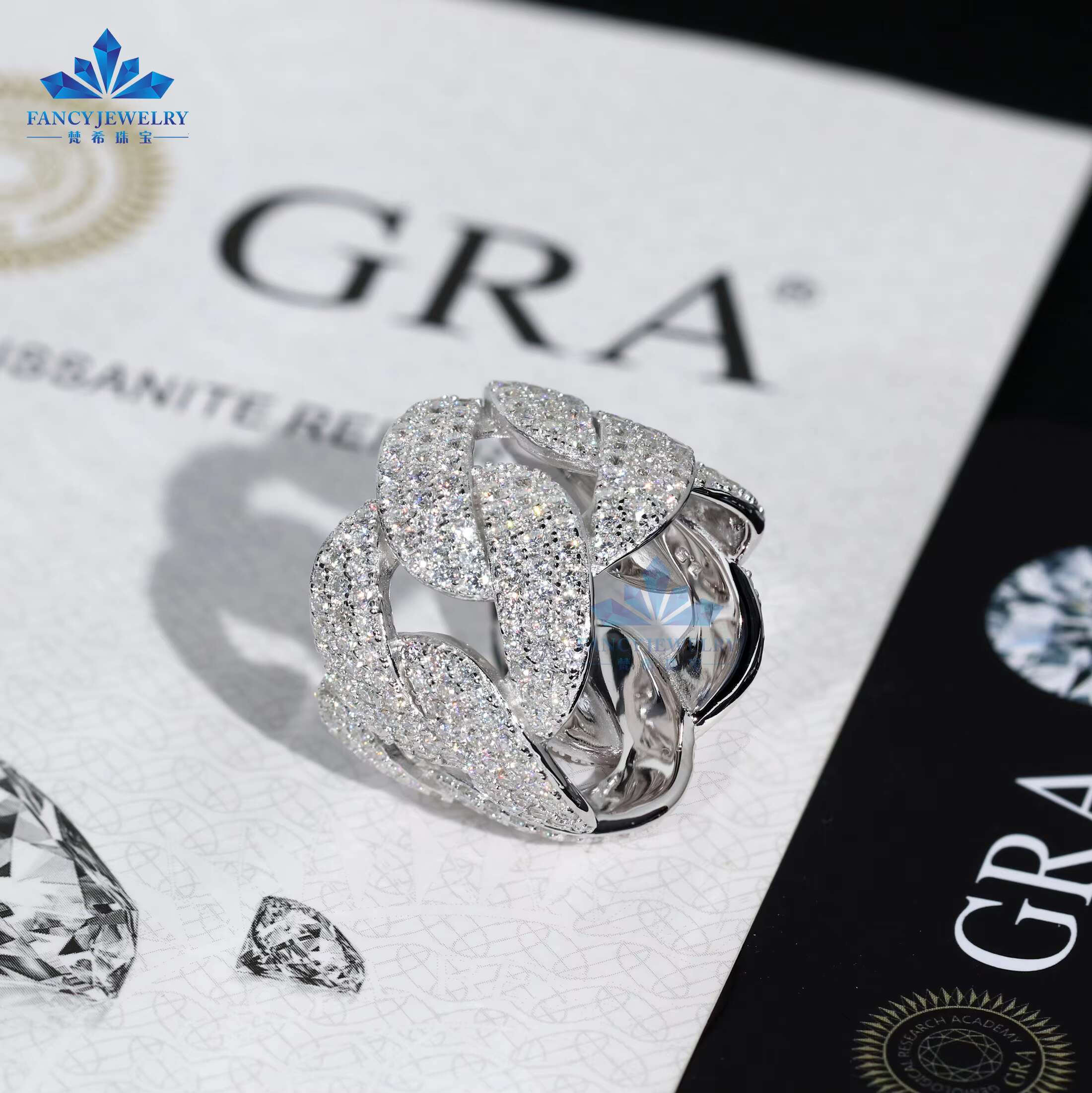 Factory Price 925 Sterling Silver Cuban Ring Iced Out Vvs Moissanite Rings 7mm 18mm Wide Hip Hop Rings Men Women Jewelry Gifts