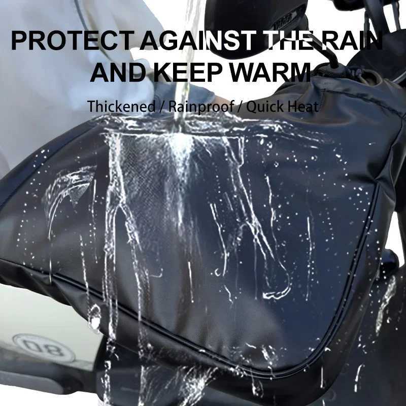 1 Pair Cycling Motorcycle Scooter Thick Warm Handlebar Muff Grip Handle Bar Muff Rainproof Winter Warmer Thermal Cover Gloves S25118