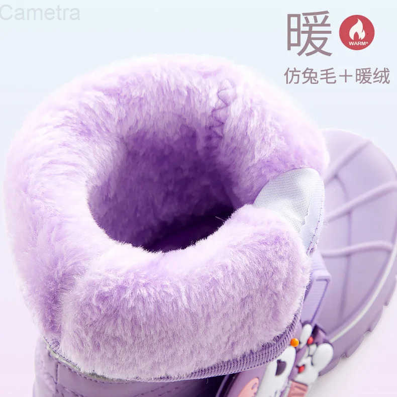 Sanrio Sanrios Hello Kitty Student Snow Boots for Girls Kuromi My Melody Waterproof Non Slip Thick Rain Boots Warm Cotton Shoe Gifts H251110