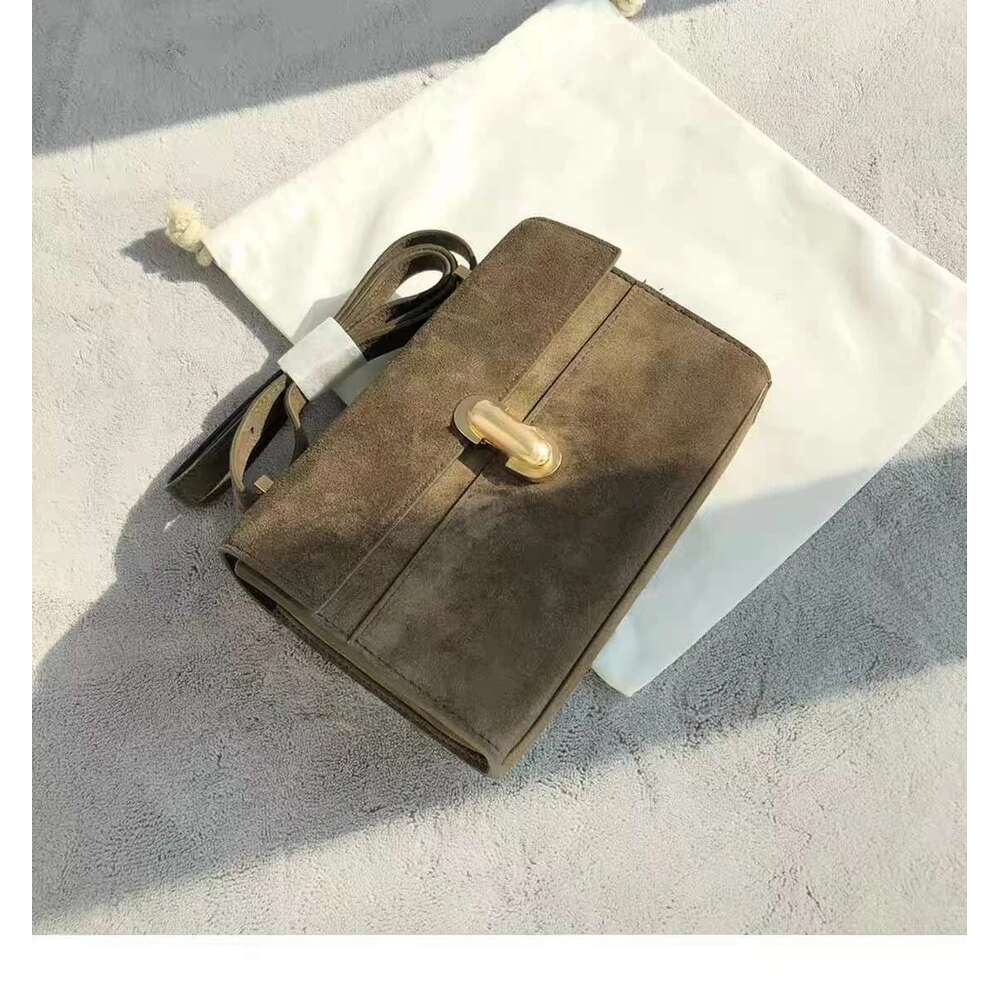 Symmetry 26 Ladies Suede Solid Color Simple One Shoulder Messenger Handbag Small Square Bag