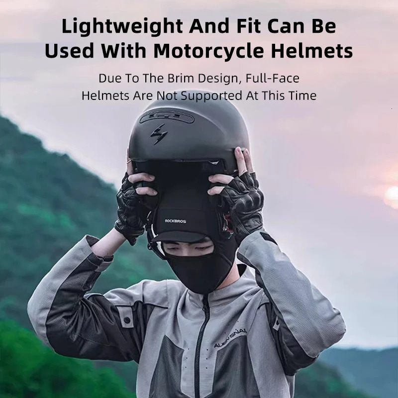 ROCKBROS Cycling Balaclava Men Women Full Face Mask Summer Ice Silk Sunscreen Breathable With Glasses Hole For Motorcycle Bicycl 250407
