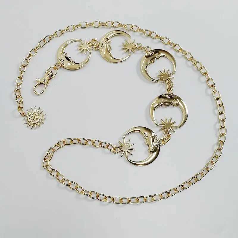 Fashion Moon Sun Metal Belt Retro Waist Chain Strap Belt Dress Jeans 1 piece X250410