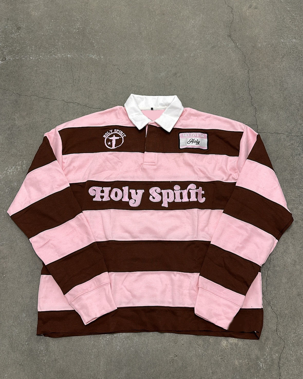 Men's Designer Polos American Street Style Embroidered Letter Polo Shirt Vintage Color-Block Striped Long-Sleeve T-Shirt Oversized Baseball Colla