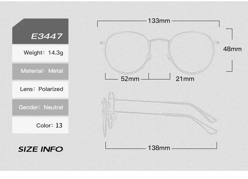 Classic Polarized Sunglasses ner y Round for Men Retro 250410