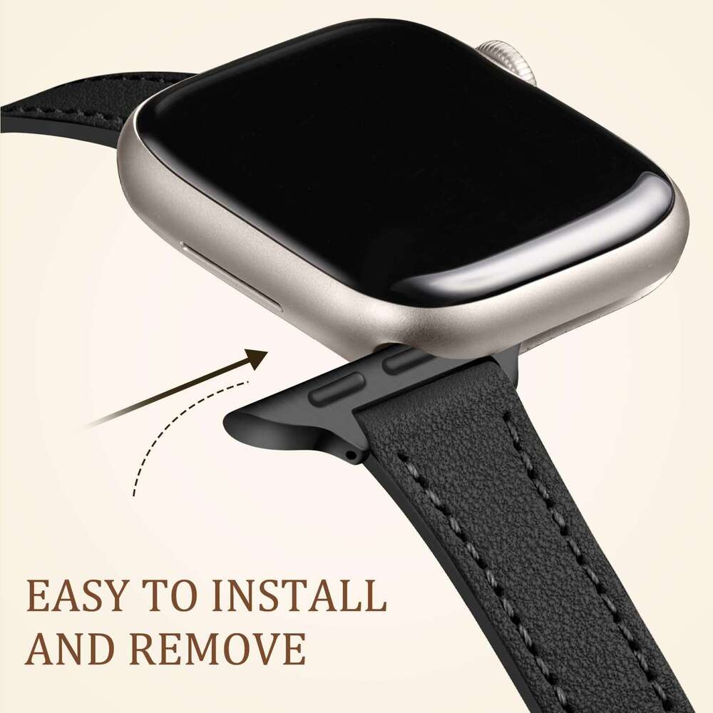 SSuitable for smart watch small waist leather Watch1-10 4mm slim car wire strap