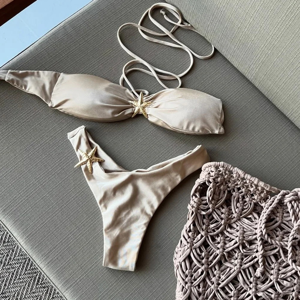 Micro Bikini 2025 Sexy Women Swimsuit Push Up Swimwear Sexy Bikini Set Brazilian Biquini Female Swimming Suit Starfish Beachwear 250409
