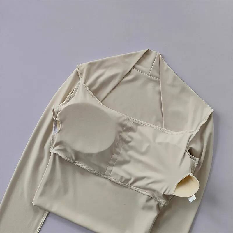 Women's Long Sleeve Shawl Sports with Chest Cushion Short Elegant Yoga Top Small Camback Pura Speed Dry Autumn