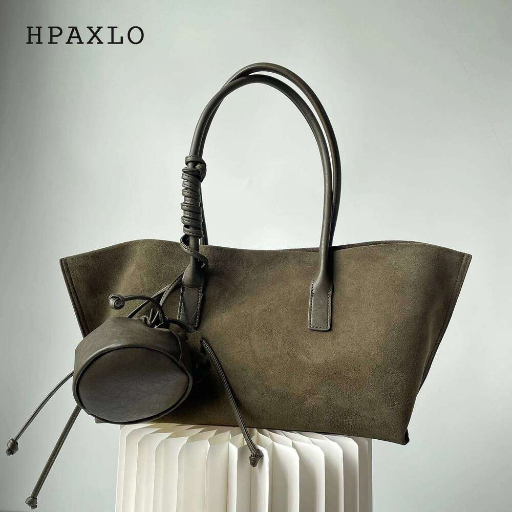 Suede Tote Women's New Cowhide Simple Underarm Fashion Canvas Casual Large Capacity Portable Shoulder Female Bag 251110