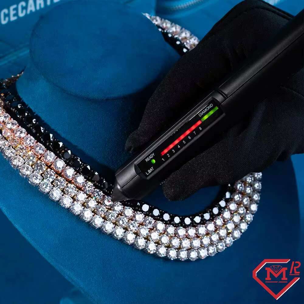 Vvs Iced Out Moissanite Tennis Necklace Bracelet 6mm 925 Sterling Silver Moissanite Tennis Chain