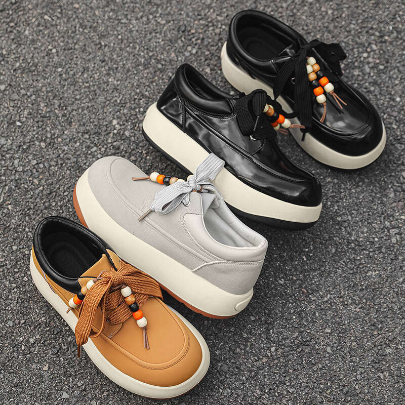 Celebrity Style Gray Kangaroo Fashion Casual Shoes Men Thick Sole Sneakers Versatile Work Boots Trendy Z216