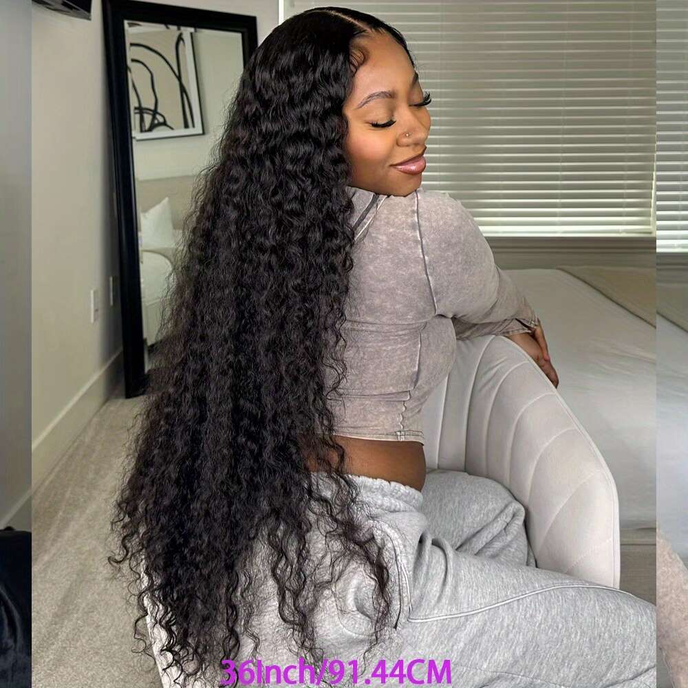 100% Unprocessed Brazilian Virgin Human Jerry Wave 13X4 Lace Frontal With Full Edges & Baby Black Deep Kinky Wet And Wavy Look Curly Style For Women, 