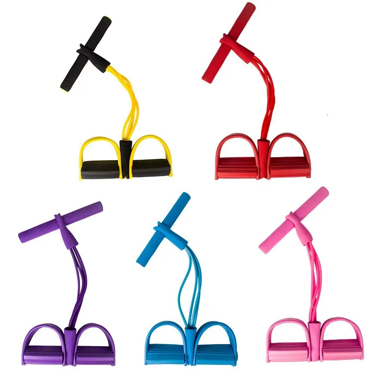 4 Resistanc Elastic Pull Ropes Exerciser Rower Belly Resistance Band Home Gym Sport Training Elastic Bands For Fitness Equipment 250410
