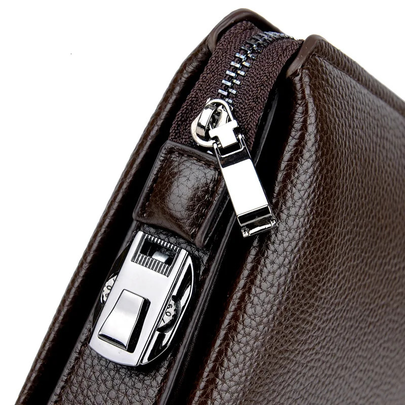 New Men Clutch Bag Leather Long Purse Password Money Bag Business wristlet Phone Wallet Male Casual Handy Bags R251110
