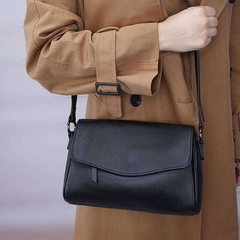 Genuine Top Grain Leather Crossbody Bag For Women 2025 - Multi-Pocket Vintage Shoulder Bag, Commuter Tote & Underarm Purse
