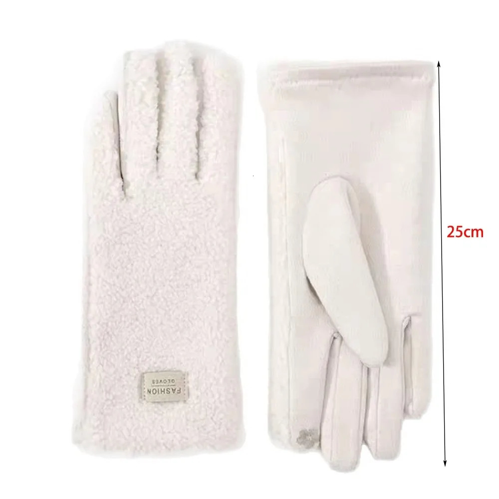 Polar Fleece Winter Gloves Warm Full Finger Driving Mittens Touchable Screen Windproof Cold Proof Gloves 251106