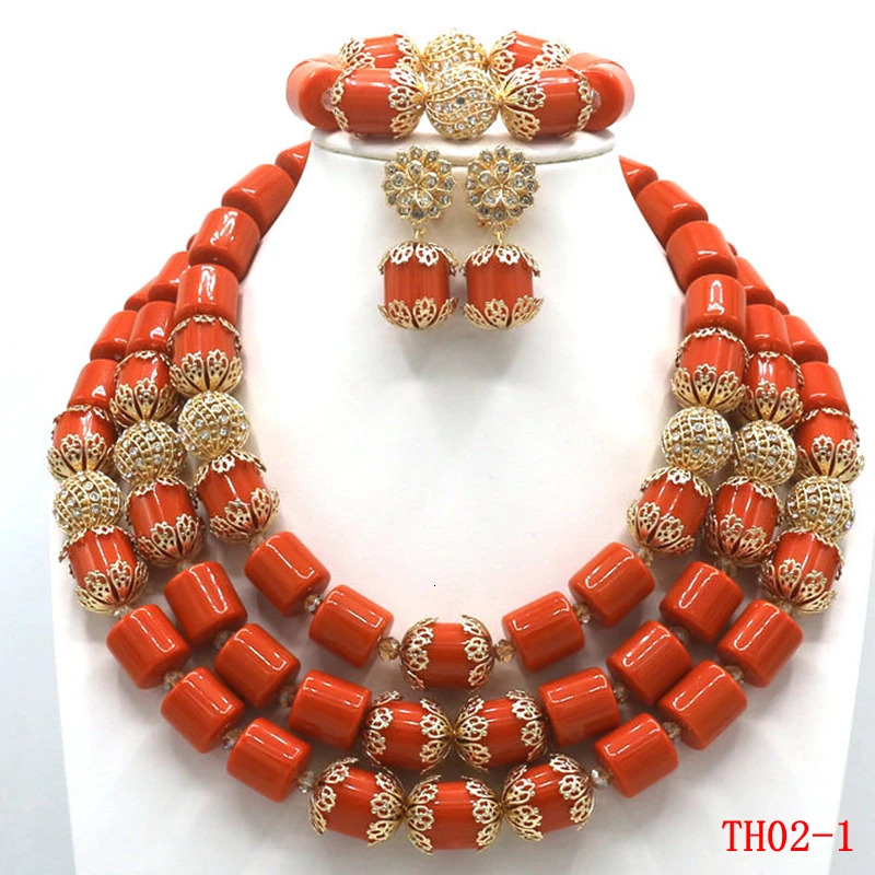 African Beads Wedding Necklace Set Artificial Coral Beads Jewelry Set Wholesale Nigeria Bride Wedding 250409