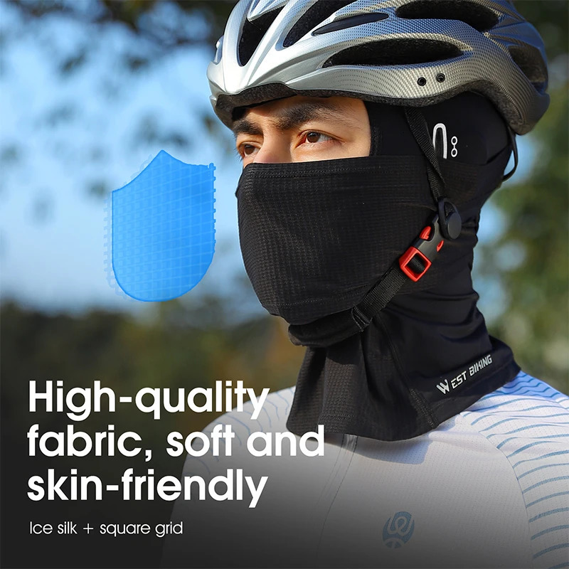 Western style bicycle summer bike Balaclava ice silk sun UV protection bike helmet face cover fishing and hiking sports hat 250408