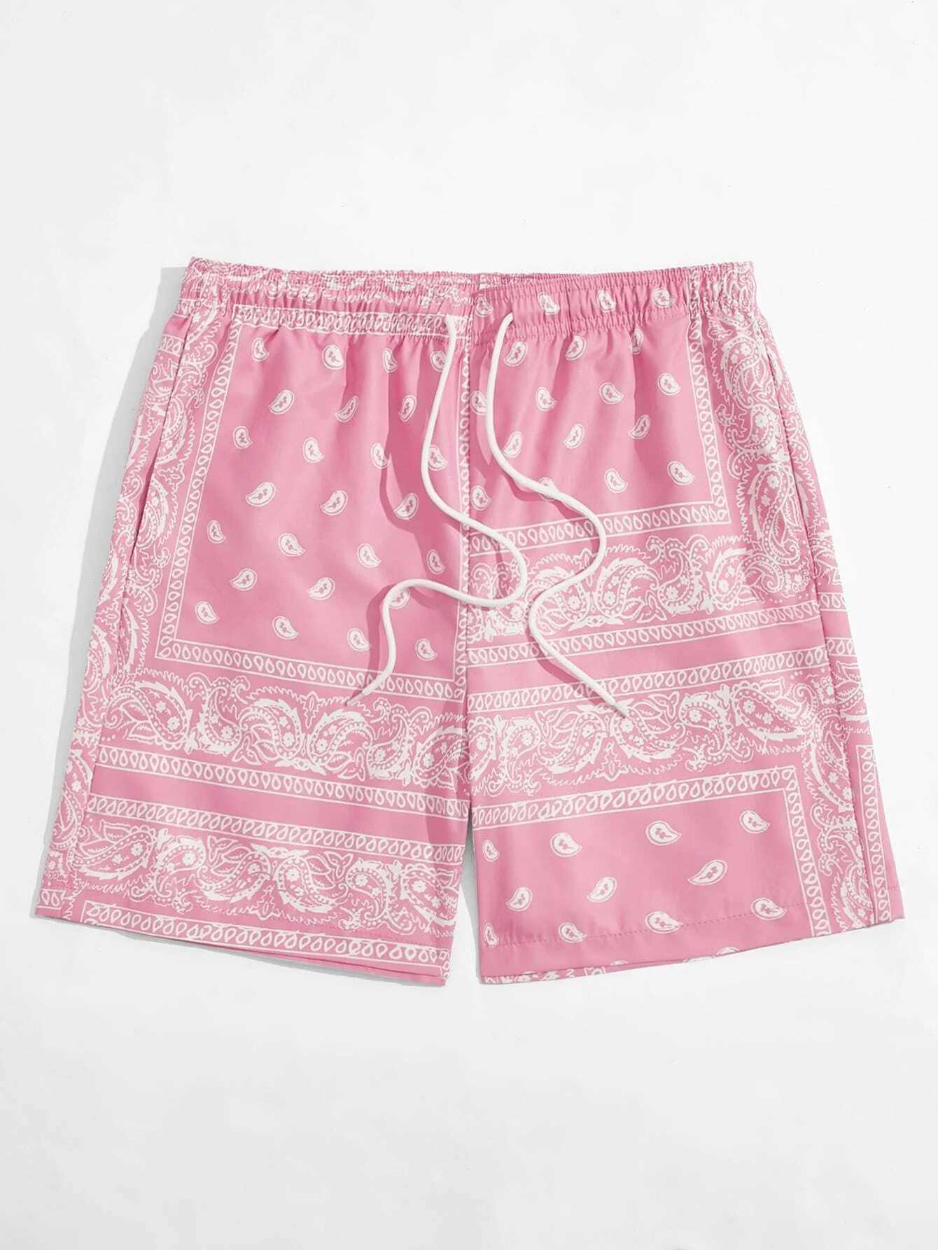 Trend Bandana Graphic Beach Shorts Mens Summer Fashion 3D Printed Swimming Shorts Loose Casual Street Clothing Hawaiian Shorts X2504101