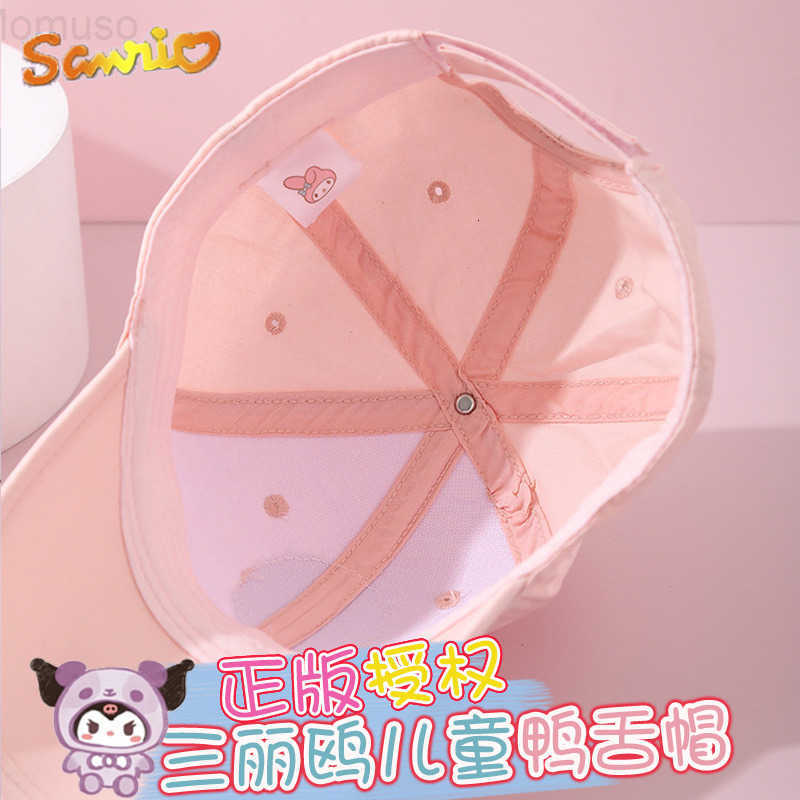 Sanrio Authentic Childrens Baseball Cap Summer Hard Top Cap for Girls Kuromi Hat Boys Thin Style H251110