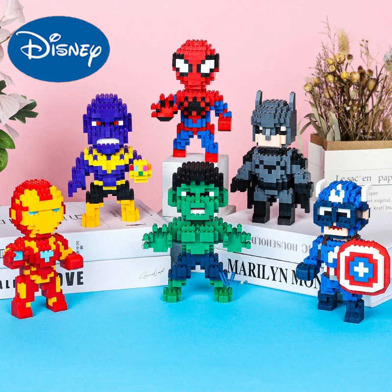 DisneySuper Hero Iron Man Thanos Micro Building Blocks Batman Spider-Man Model Hulk Mini Brick Captain America Toys For Christmas Gift Z250409