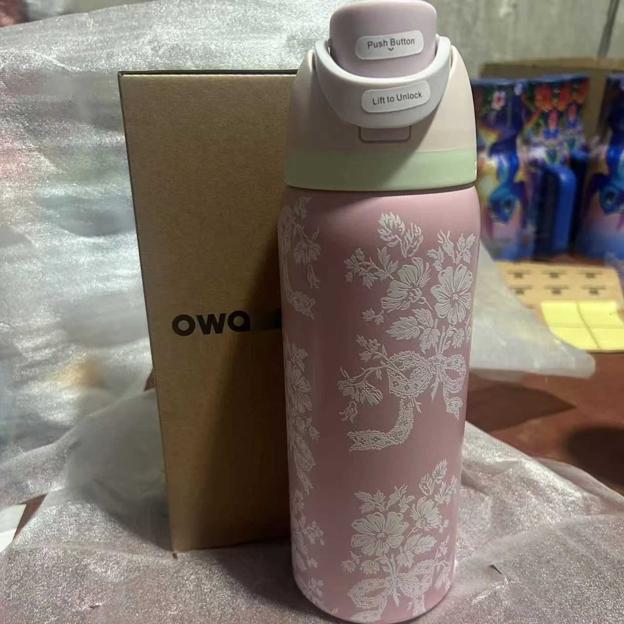 Fashionable cup Creative 32oz -Up Lid Stainless Steel Water Bottle with Straw Insated Leak-Proof Fashionable Outdoor Travel Cup Y251110