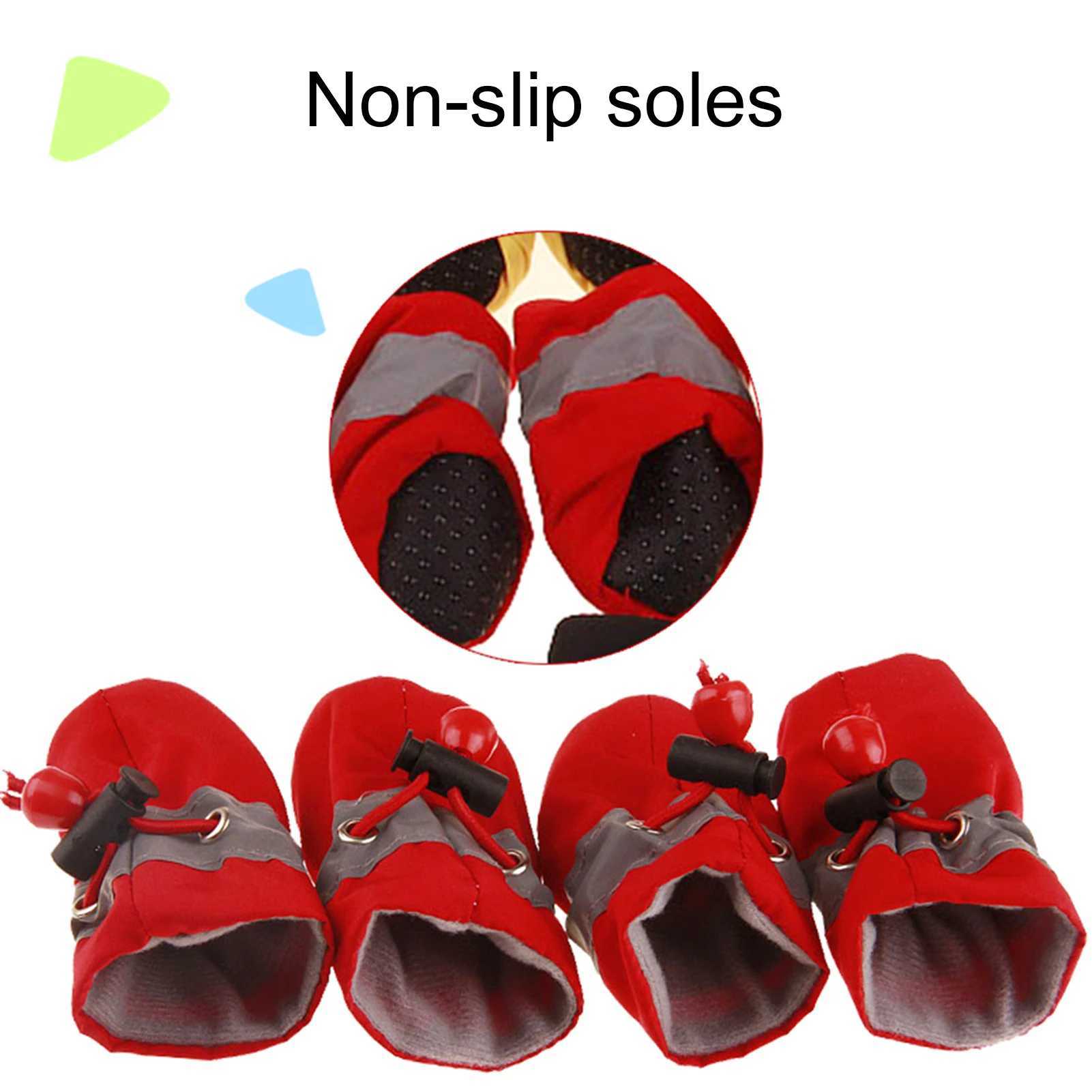 4 pieces of winter dog cotton soft shoes anti slip shoes reflective dog and puppy shoes Pomeranian Teddy Bixiong soft soled pet boots T2504010