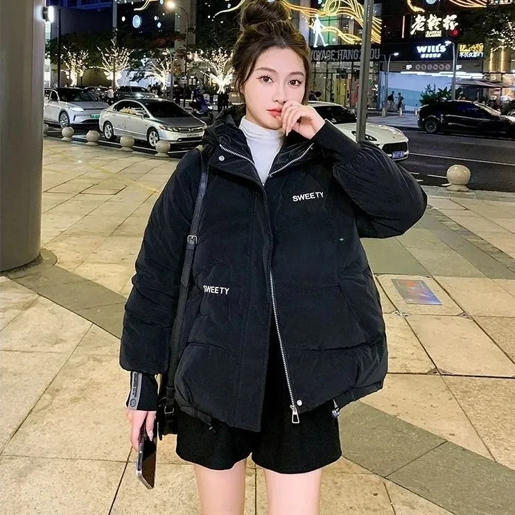 Autumn Winter Women Warm Thicken Parka Coat 2025 Women Loose Hooded Down Cotton Padded Jacket Korean Loose Women Cotton Coat 251107