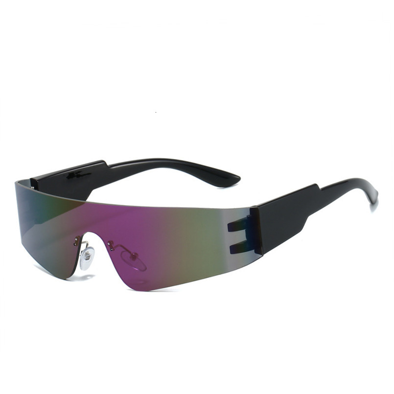 2025 One-Piece Punk Style Fashion Large Frame Sunglasses for Men and Women Outdoor Sports Cycling Glasses