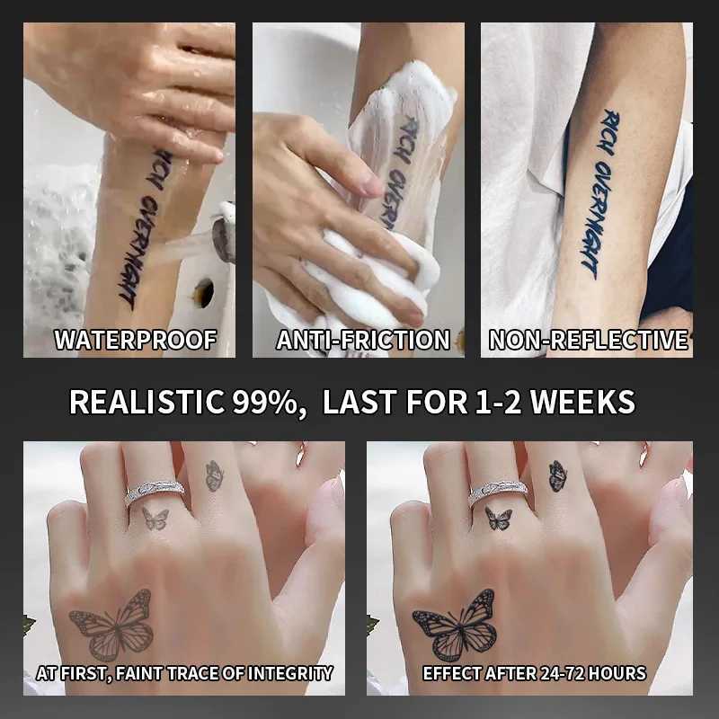 Butterfly 1Pc waterproof temporary tattoo sticker one to two weeks waterproof male and female fake tattoos W250410