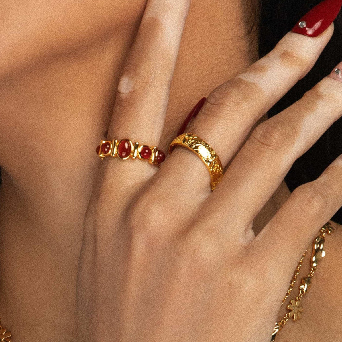 Fashion Ring Jieding Tiger Eye Designer Ring Stone Titanium Steel Ring Non-fading Stainless Steel Agate Jewelry For Women High-end Cross-border Rings