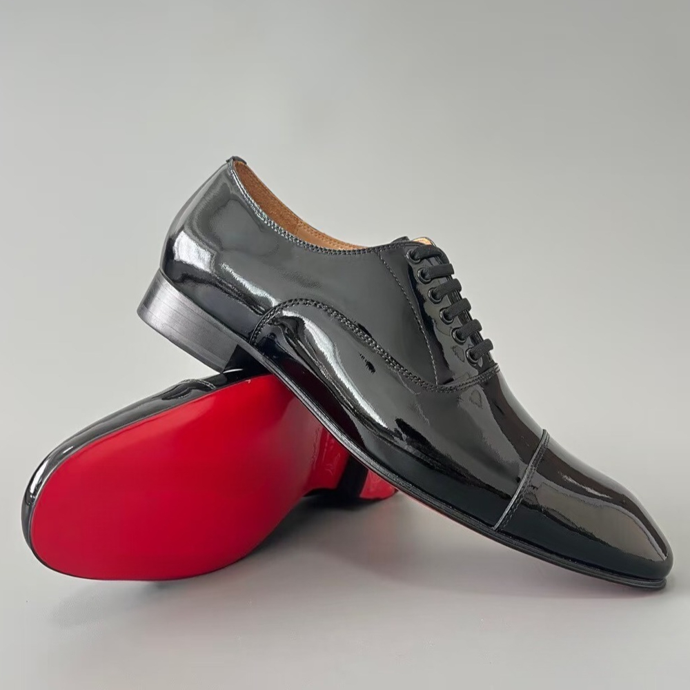 designer shoes greggo dress shoes Men's red-soled leather shoes Fashionable patent leather lace-up men's casual shoes business casual oxford shoes