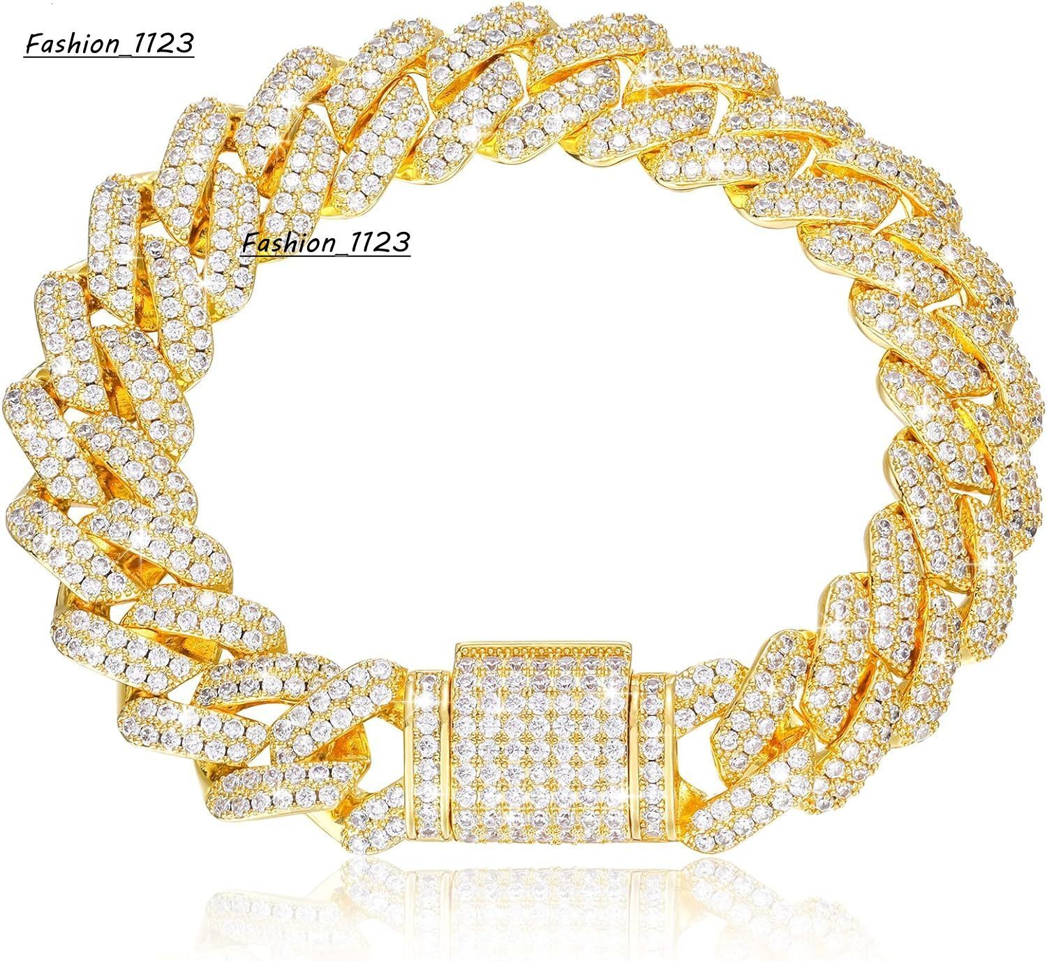 14mm Vvs Iced Out Cuban Chain Bracelet Anklet 925 Silver Gold Vermeil Hiphop Moissanite Cuban Bracelet