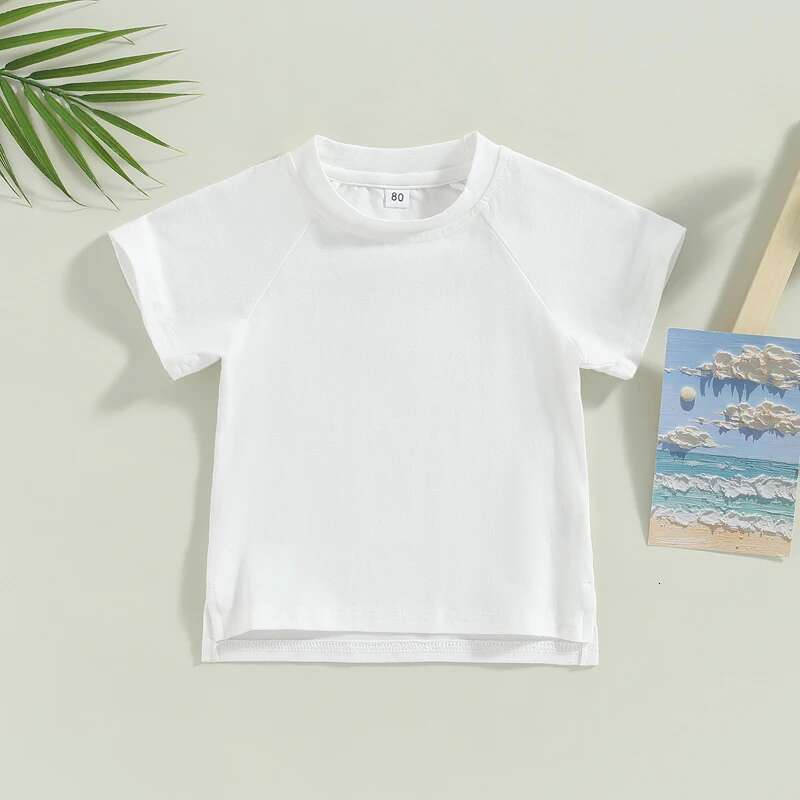 GS- Ddmyshoesvip 0-4Years Toddler Girls Boys Summer Tops Solid Color Short Sleeve O Neck Loose T Shirt