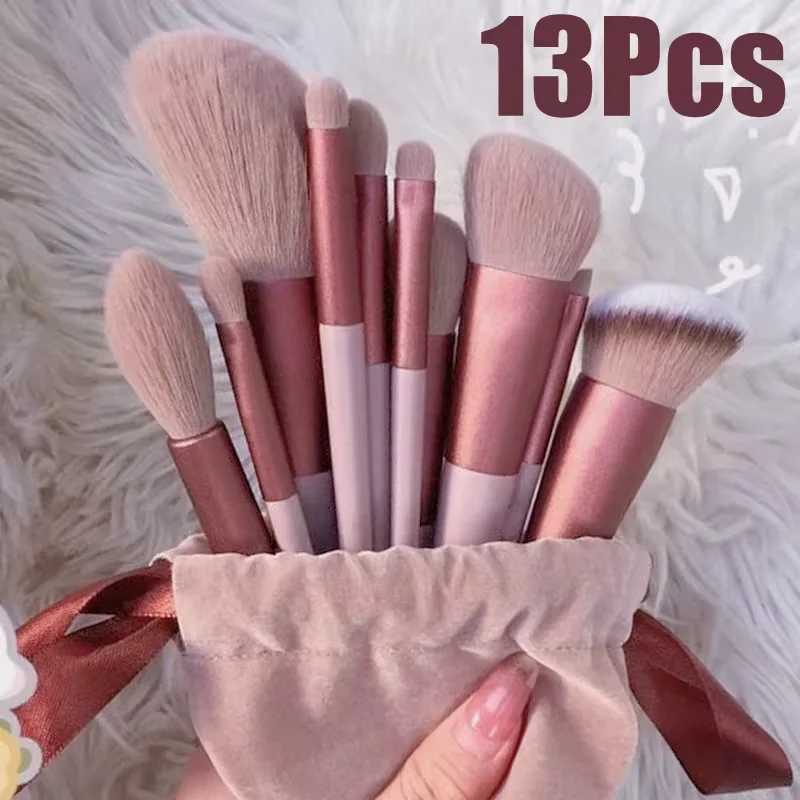 13/15PCS Makeup Brushes Set Eye Shadow Foundation Women Cosmetic Brush Eyeshadow Blush Beauty Soft Make Up Tools Bag L251110
