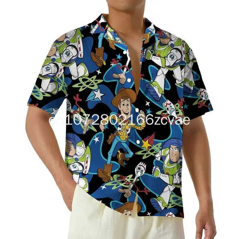 2024 New Buzz Lightyear HAWaiian Shirt Mens Short sLeeved Shirt Movie HAWaiian Shirt Beach Shirt X250410