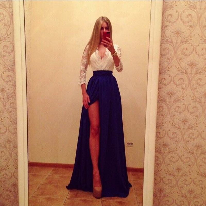 Autumn/Winter 2025 New Fashion Sexy Bandage Splice with Middle Sleeve Mark West Side Split Dress