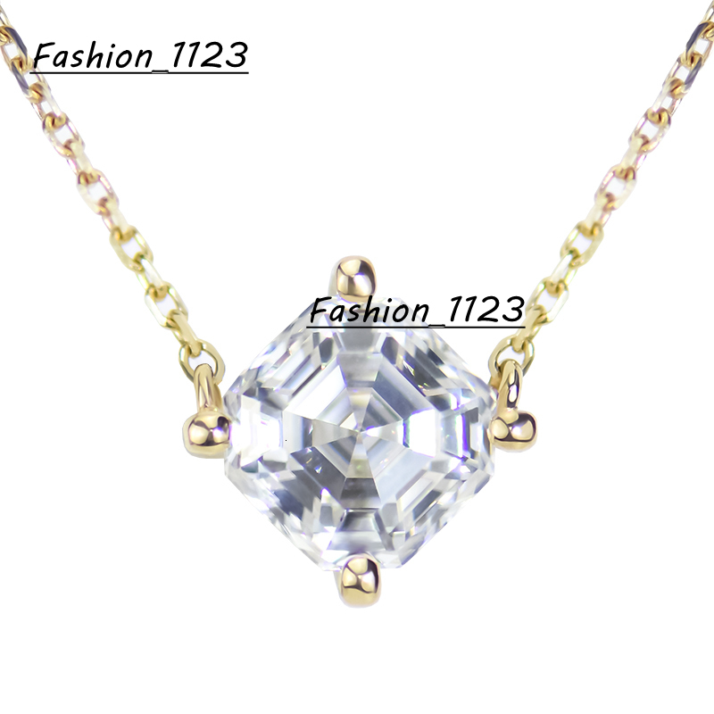 9x9mm Gold Gra Certificate Lab Grown Asscher Shape Cut Diamond Mossanite Moissanite Loose Gemstones Pendant Necklace