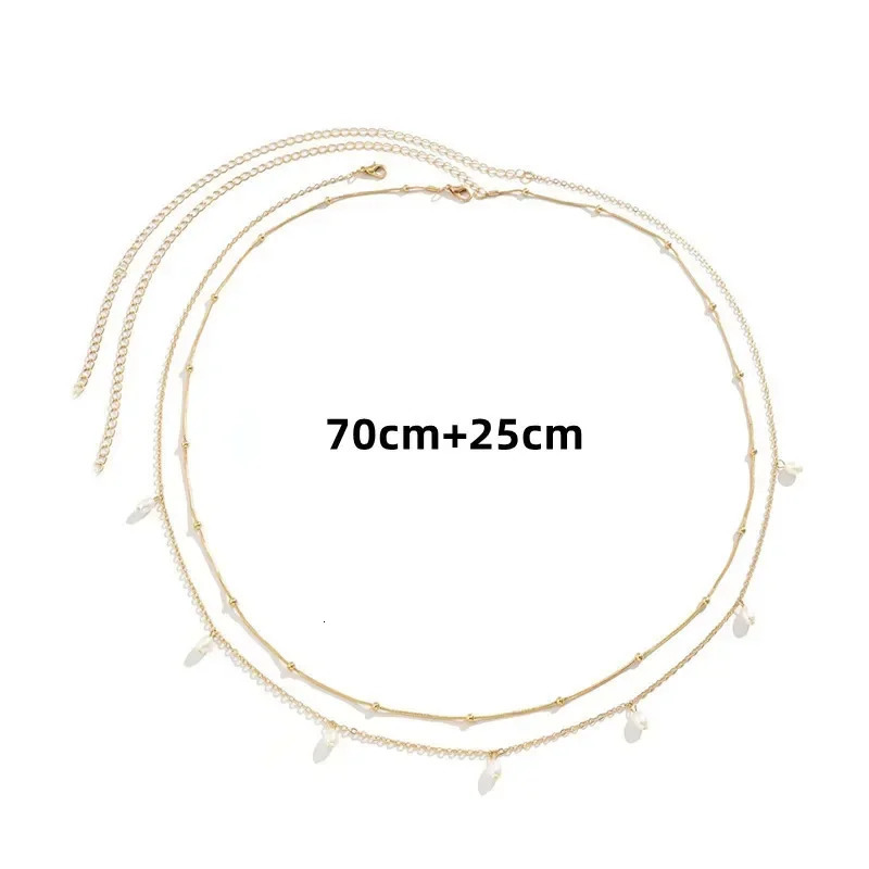 Fashion Sexy Double Layer Pearl Chain for Women Waist Bead Belly Chain Belly Belt Summer Beach Body Jewelry Festival Gifts 250409