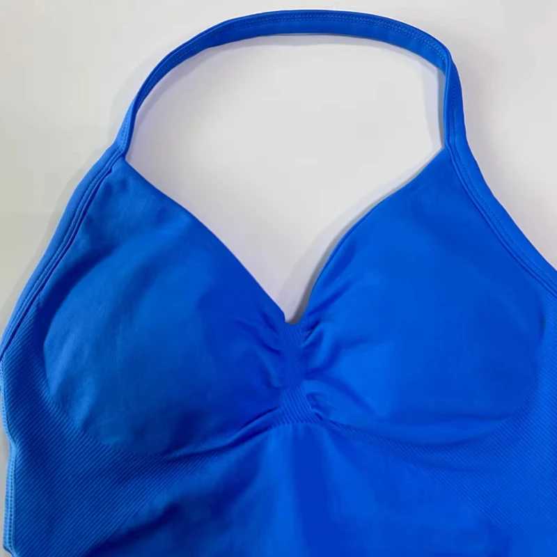Impact Longline Strappy Gym Top custom backless Gym Clothes womens Scrunch built-in bra with detachable cup yoga vestXJ250410