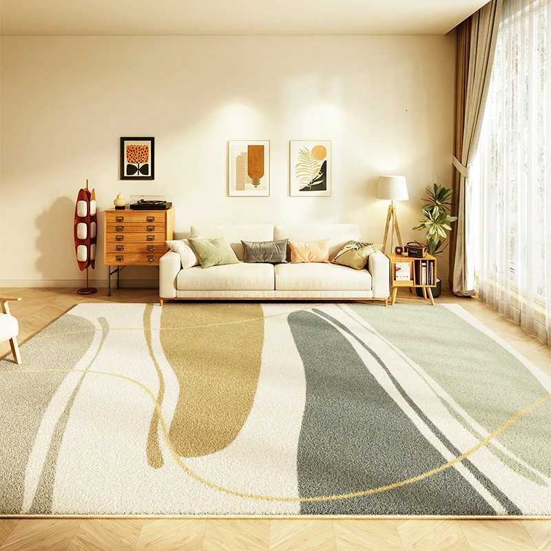 Modern Abstract Bedroom Decor Art Carpet Fluffy Soft Children Mat Thick Washable Lounge Rug Nordic Style Carpets for Living Room Y251110
