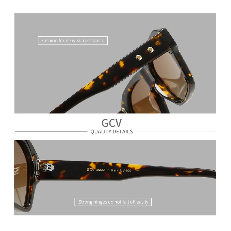 GCV acetate square rectangular polarized sunglasses mens fashionable outdoor glasses Uv400 y product quality 250410