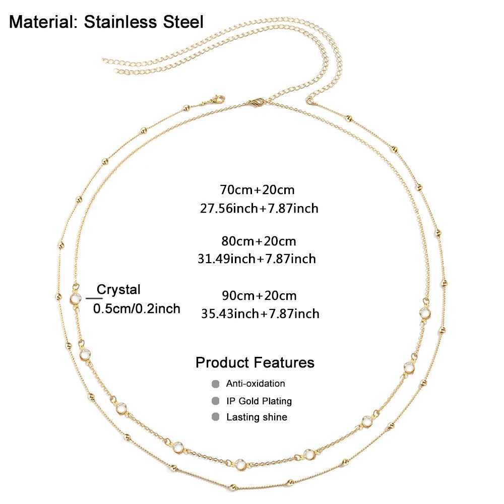 MinaMama 2022 New Stainless Steel Bikini Jewelry Crystal Waist Chain Belly Chain for Warm Girls Minimalist Sexy Body Accesorios X250410