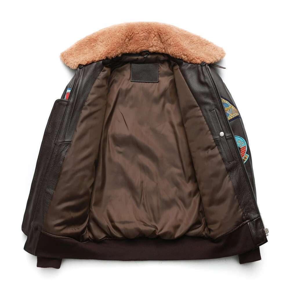 Air Force G1 Flight Thickening Quilted Top Layer Cow Leather Jacket Men Coat Winter Jackets M212