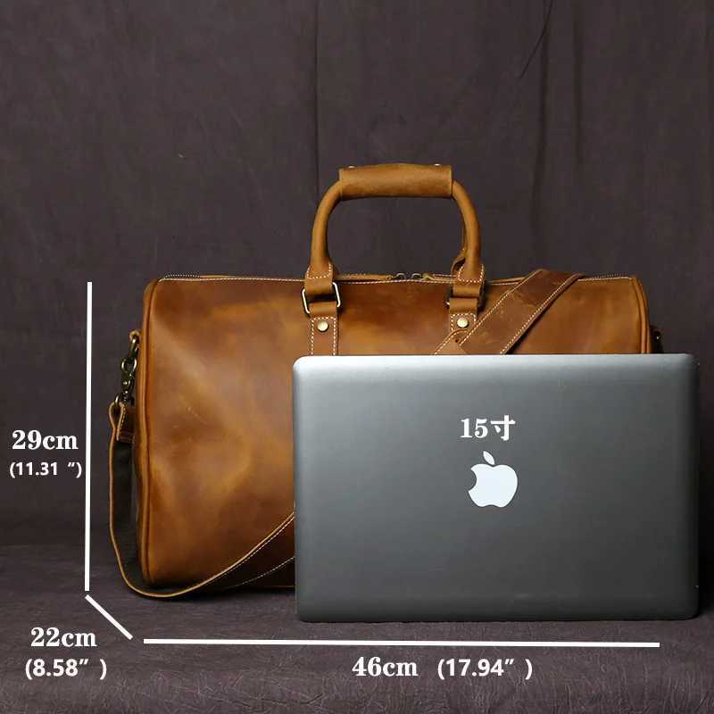 Retro Leather Mens Travel Bag Crazy-horse Leather Large-capacity Luggage Bag Top Layer Cowhide Men Portable Diagonal Bag NZPJ K251110